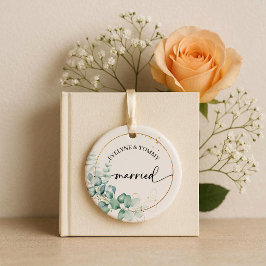 Personalisiertes Skript verheiratet Keramik Ornament