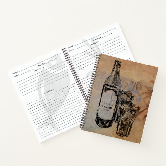 Personalisiertes Skript Vintag Cocktail Drinks Notizblock (Innenseite)