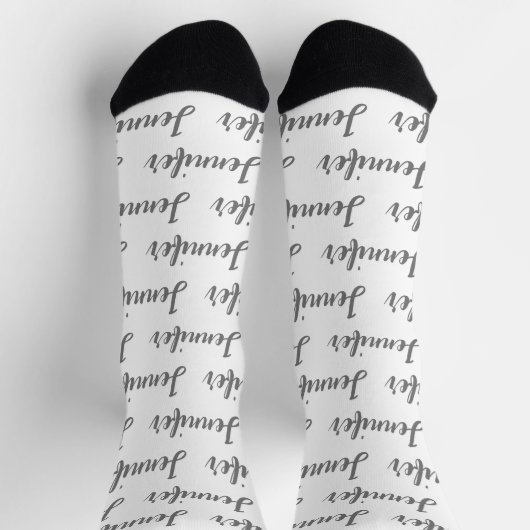 Personalisiertes Skript, Weißname Spaß Frauen Socken (Oben)