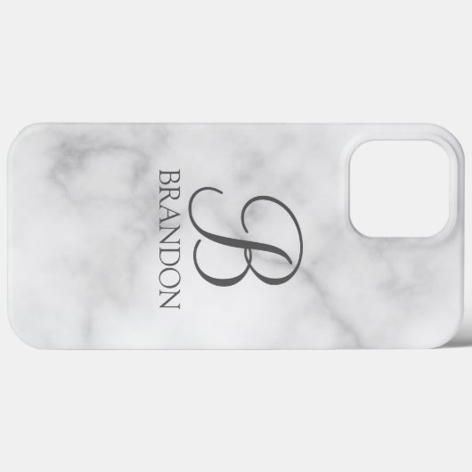 Personalisiertes Skriptmonogramm und Name aus weiß Case-Mate iPhone Hülle (Rückseite (Horizontal))