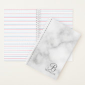 Personalisiertes Skriptmonogramm und Name aus weiß Notizblock (Innen)