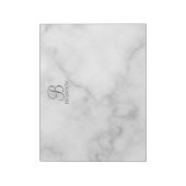 Personalisiertes Skriptmonogramm und Name aus weiß Notizblock (Rotiert)