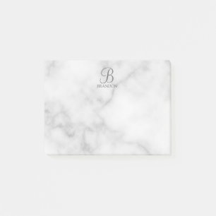 Personalisiertes Skriptmonogramm und Name aus weiß Post-it Klebezettel