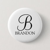 Personalisiertes Skriptmonogramm und Name Button (Vorderseite)