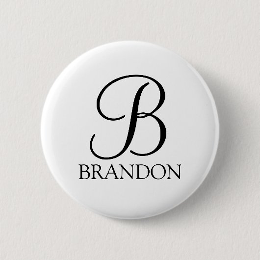 Personalisiertes Skriptmonogramm und Name Button (Vorderseite)