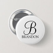 Personalisiertes Skriptmonogramm und Name Button (Vorne & Hinten)