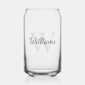 Personalisiertes Skriptmonogramm und Name Dosenglas (Vorderseite)