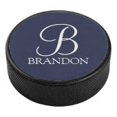 Personalisiertes Skriptmonogramm und Name Eishockey Puck (3/4)