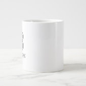 Personalisiertes Skriptmonogramm und Name Jumbo-Tasse (Vorderseite)
