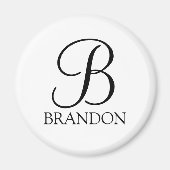 Personalisiertes Skriptmonogramm und Name Magnet (Vorne)