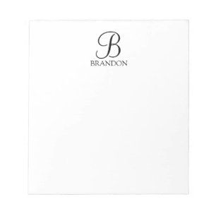 Personalisiertes Skriptmonogramm und Name Notepad Notizblock