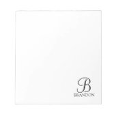 Personalisiertes Skriptmonogramm und Name Notepad Notizblock (Vorderseite)