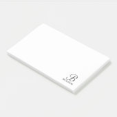 Personalisiertes Skriptmonogramm und Name Notepad Post-it Klebezettel (angewinkelt)