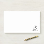 Personalisiertes Skriptmonogramm und Name Notepad Post-it Klebezettel (Auf Schreibtisch)