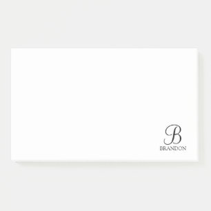 Personalisiertes Skriptmonogramm und Name Notepad Post-it Klebezettel