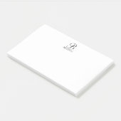 Personalisiertes Skriptmonogramm und Name Notepad Post-it Klebezettel (angewinkelt)