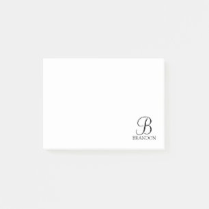 Personalisiertes Skriptmonogramm und Name Notepad Post-it Klebezettel