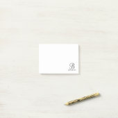 Personalisiertes Skriptmonogramm und Name Notepad Post-it Klebezettel (Auf Schreibtisch)