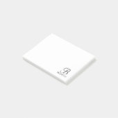 Personalisiertes Skriptmonogramm und Name Notepad Post-it Klebezettel (angewinkelt)