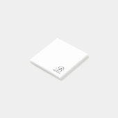 Personalisiertes Skriptmonogramm und Name Notepad Post-it Klebezettel (angewinkelt)