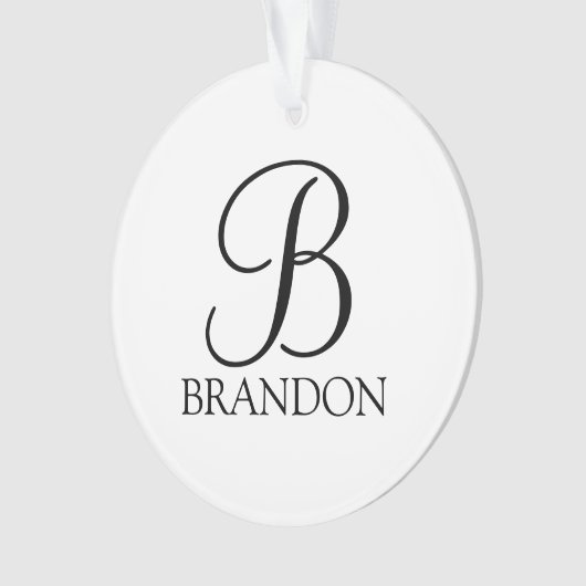 Personalisiertes Skriptmonogramm und Name Ornament (Vorderseite)