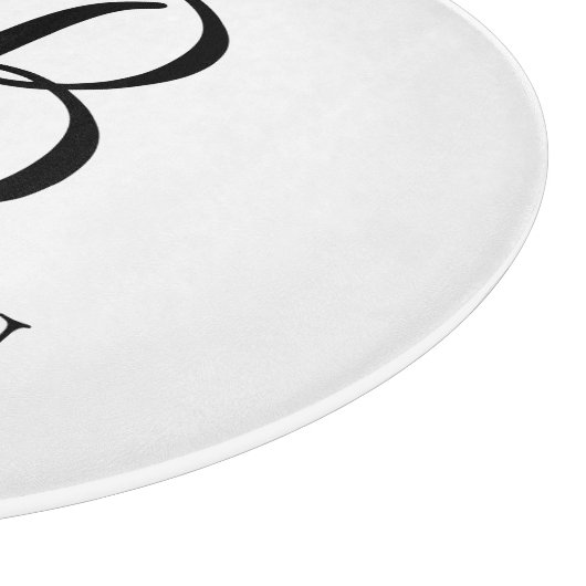 Personalisiertes Skriptmonogramm und Name Schneidebrett (Ecke)