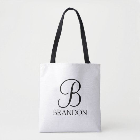 Personalisiertes Skriptmonogramm und Name Tasche (Vorderseite)