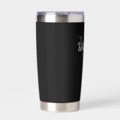 Personalisiertes Skriptmonogramm und Name Thermobecher (Vorderseite)