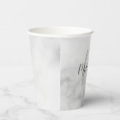 Personalisiertes Skriptmonogramm und Name Weißes M Pappbecher (Rechts)