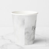 Personalisiertes Skriptmonogramm und Name Weißes M Pappbecher (Rechts)