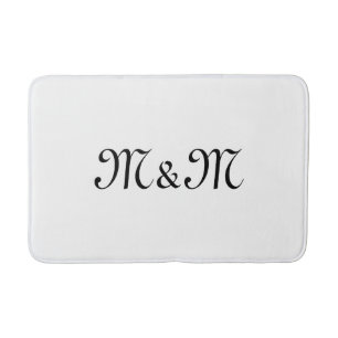 Personalisiertes Skriptpaar Initials Monogramm Badematte
