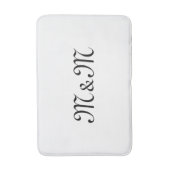 Personalisiertes Skriptpaar Initials Monogramm Badematte (Vorderseite Vertikal)