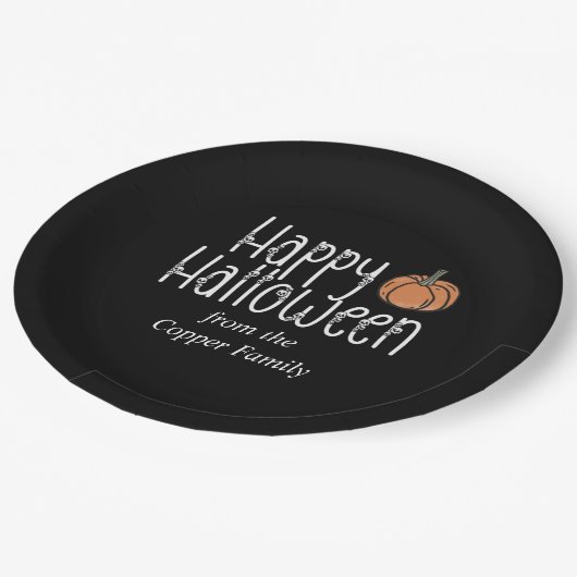 Personalisiertes Skull Pappteller (Schrägansicht)