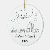 Personalisiertes Skyline Portland Ornament, Oregon Keramik Ornament (Links)