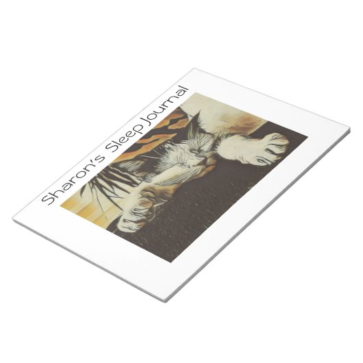 Personalisiertes Sleep-Journal Notizblock (angewinkelt)