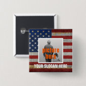 PERSONALISIERTES SLOGAN LAND SPRICHWORT ZOLLISIERT BUTTON (Vorne & Hinten)
