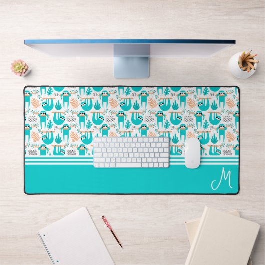 Personalisiertes Sloth Monogramm Schreibtischunterlage (Büro 1)