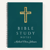 Personalisiertes Smaragdgrünes religiöses Kreuz Notizblock (Vorderseite)