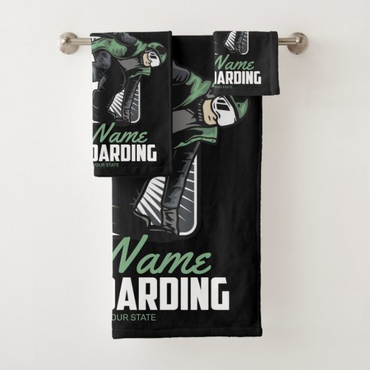 Personalisiertes Snowboarden-Schneefräßchen Badhandtuch Set (Insitu)