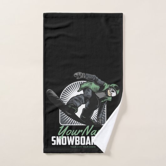 Personalisiertes Snowboarden-Schneefräßchen Badhandtuch Set (Handtuch)