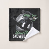 Personalisiertes Snowboarden-Schneefräßchen Badhandtuch Set (Waschlappen)