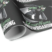 Personalisiertes Snowboarden-Schneefräßchen Geschenkpapier (Rolleneckpunkt)