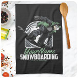 Personalisiertes Snowboarden-Schneefräßchen Geschirrtuch<br><div class="desc">Personalisiert Snowboarder Snowboard Shredding Big Air Trick Design. Passen Sie Ihren personalisierten Namen oder Ihren benutzerdefinierten Text an!</div>
