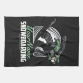 Personalisiertes Snowboarden-Schneefräßchen Geschirrtuch (Horizontal)