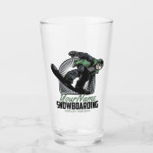 Personalisiertes Snowboarden-Schneefräßchen Glas (Vorderseite)