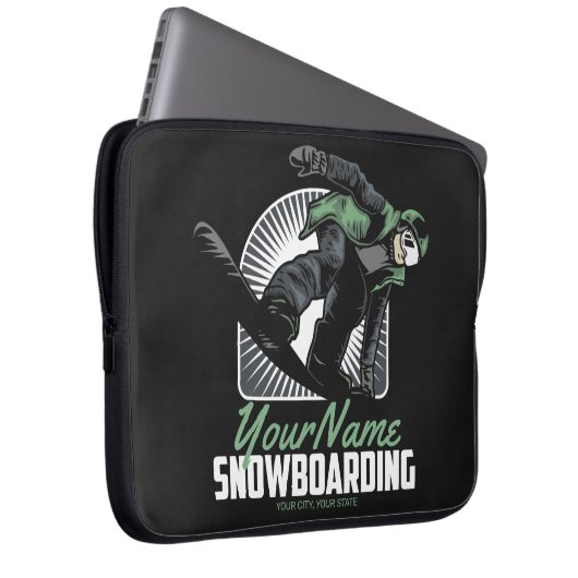 Personalisiertes Snowboarden-Schneefräßchen Laptopschutzhülle (Vorne Rechts)