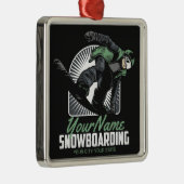 Personalisiertes Snowboarden-Schneefräßchen Ornament Aus Metall (Rechts)