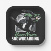 Personalisiertes Snowboarden-Schneefräßchen Pappteller (Vorderseite)