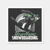 Personalisiertes Snowboarden-Schneefräßchen Serviette (Vorderseite)