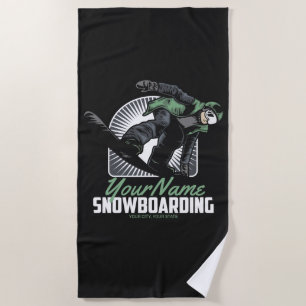 Personalisiertes Snowboarden-Schneefräßchen  Strandtuch